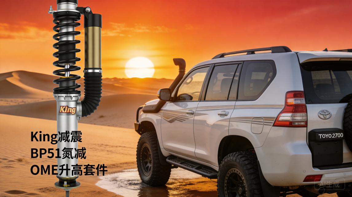 沙漠落日中的卓冠霸道2700改装车